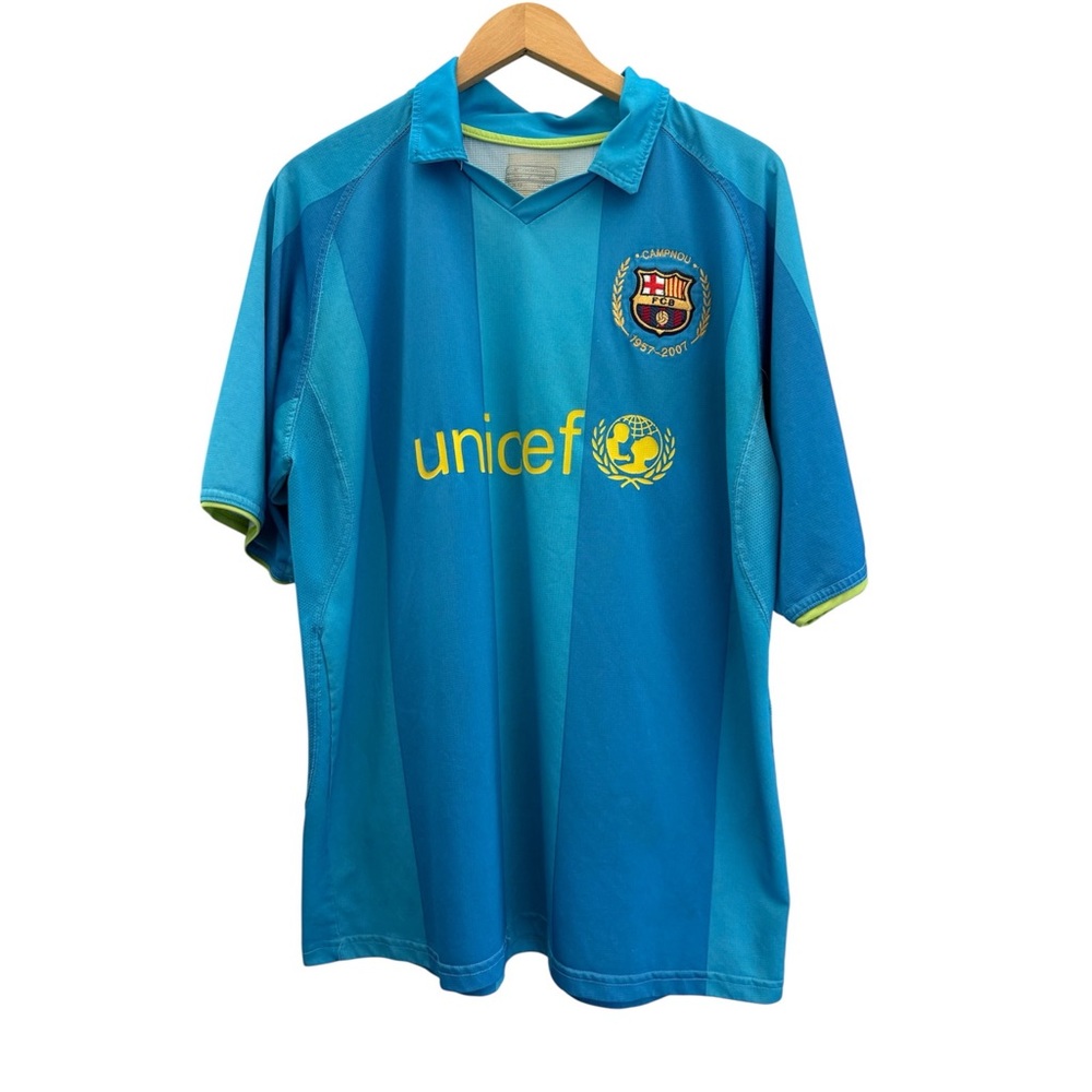 FC Barcelona 2007 Blue Soccer Jersey Size XL